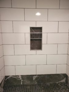 tile wall with nook